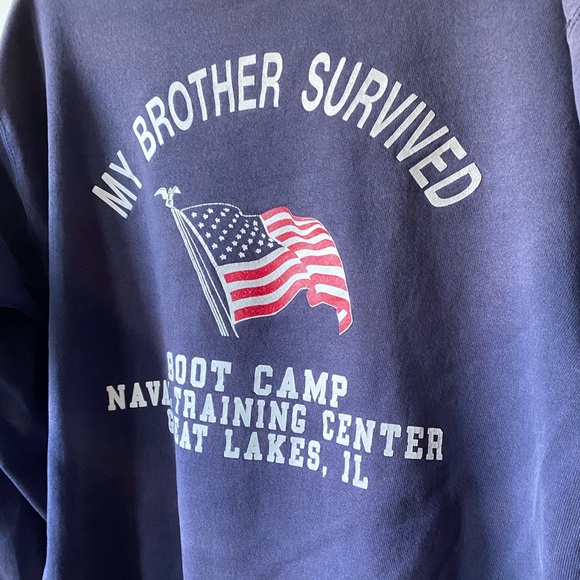 VINTAGE SOFFE Navy crew neck sweatshirt - Picture 3 of 5